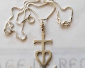Necklace - NEW Camargue Cross - Sterling Silver - 25x46mm + 20 inch Sterling Silver box chain