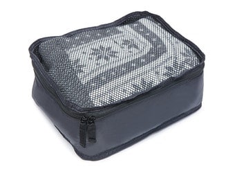 Foldable Mesh Garment Bag,Black Nylon Travel Organizers,3 Sizes Packing Cubes,Laundry Bag,Luggage Compression Pouches,Suitcase Organizer