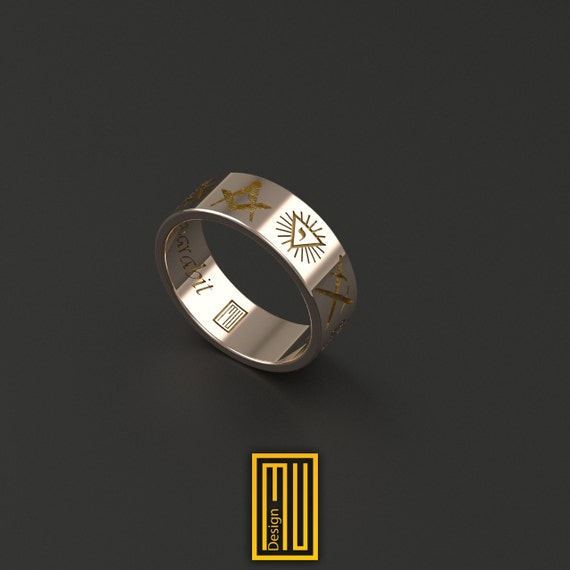 for gold ounce symbol Masonic Symbols Old Unique Design with Gold for Ring War 14k Rose Men