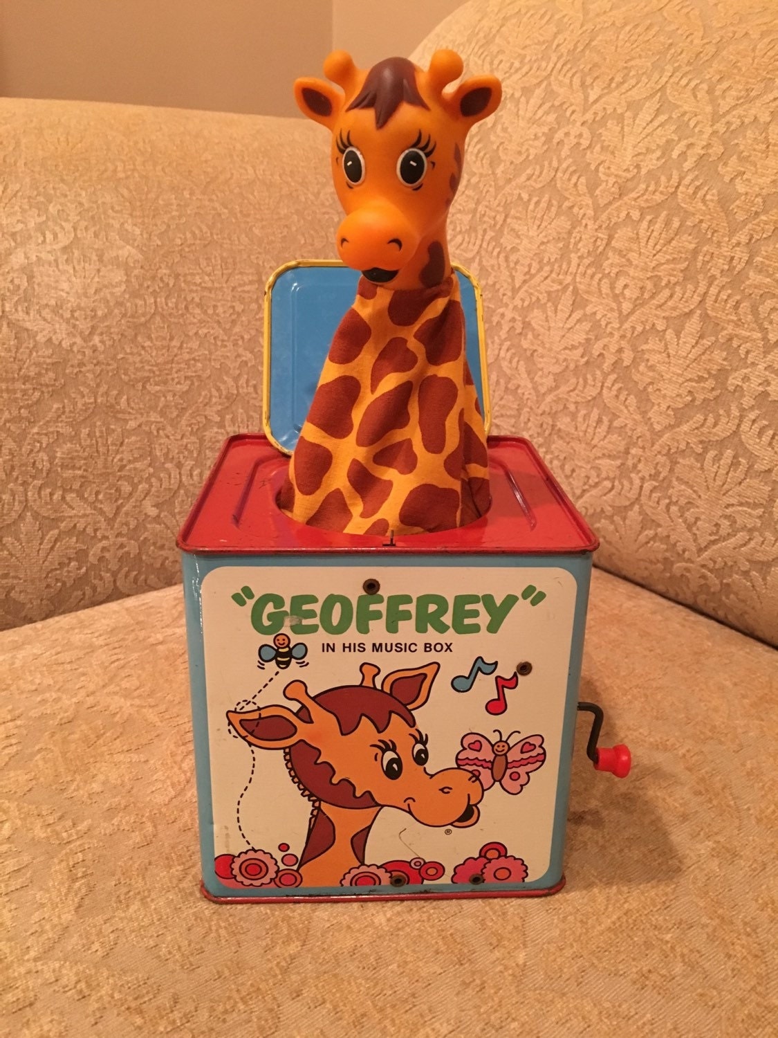 1975 Mattel Geoffrey Giraffe In His Music Box Toys R Us Metal