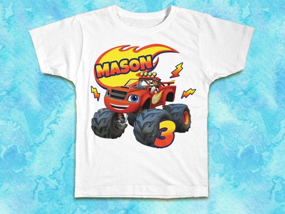 blaze monster machine birthday shirt