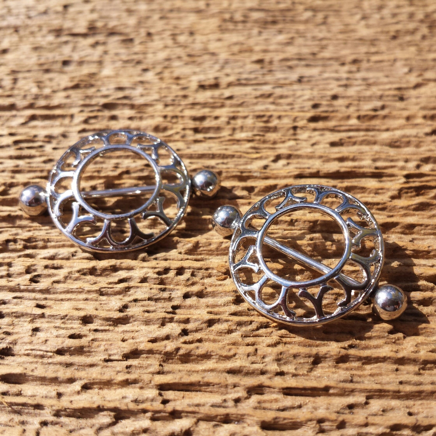 Nipple shield piercing 16 gauge barbell body by EquitasMundi