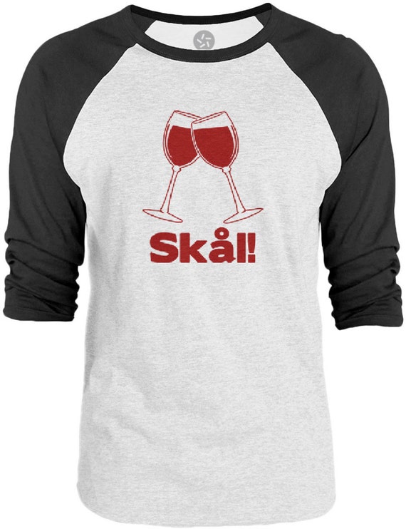 Big Texas Wine Glass Danish Cheers Red 3/4Sleeve by BigTexasTees