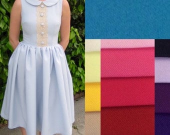 1950s dress / 50s dress / pinup dress / full skirted dress / fit and flare / blue dress / bridesmaid dress / retro dress