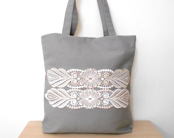 grey tote bag canvas