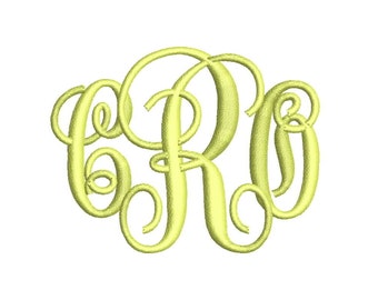 Interlocking 3 Letter Monogram Font Machine Embroidery Monogram Alphabet Designs 3 Size Bx Embroidery Fonts - INSTANT DOWNLOAD