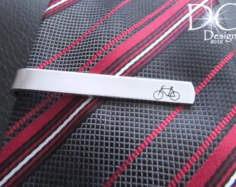Bicycle Tie Bar, Bicycle Tie Clip, Bicycle Wedding Gifts, Personalized Tie Clip for Groom from Bride