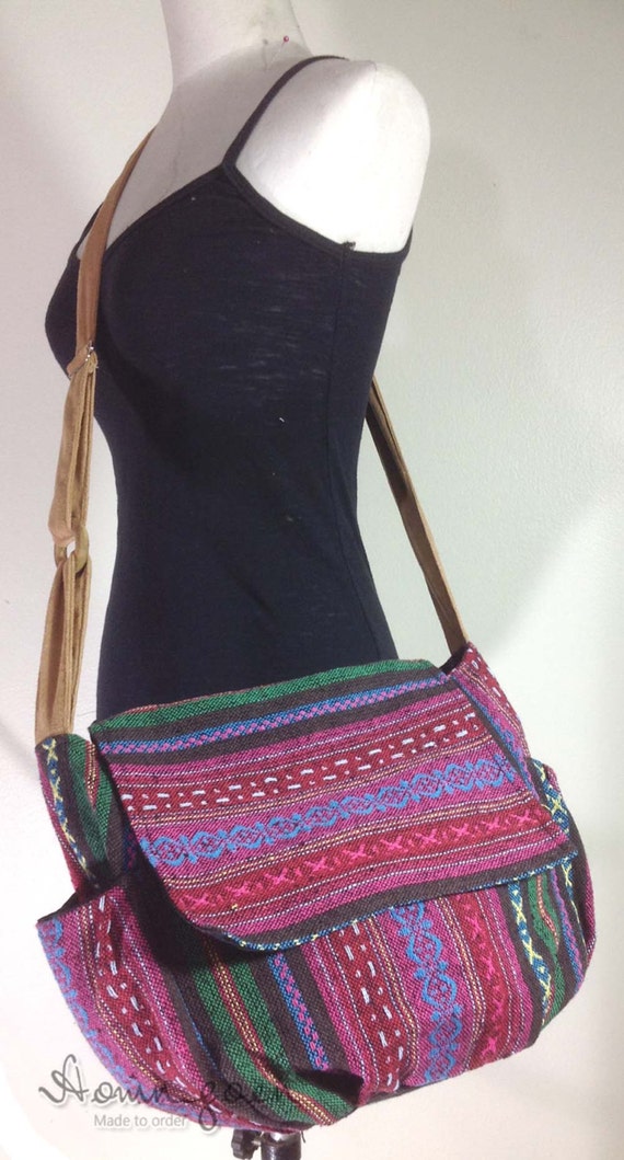 Hippie Messenger Bag Woven Crossbody Bag Bag Camera by Aomngoen