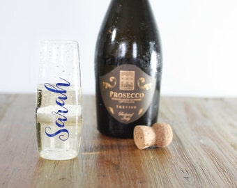 Personalized Champagne Flutes, PLASTIC flute, Champagne Flute, bridesmaid gift, champagne glasses, bridesmaid glasses, stemless glasses