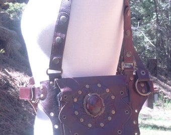 Crystal Holster Vest, Leather Utility Belt, Shoulder Holster, Leg Holster, Leather Holster Bag, Burner Vest, Holster Bag, Leather Hip Bag