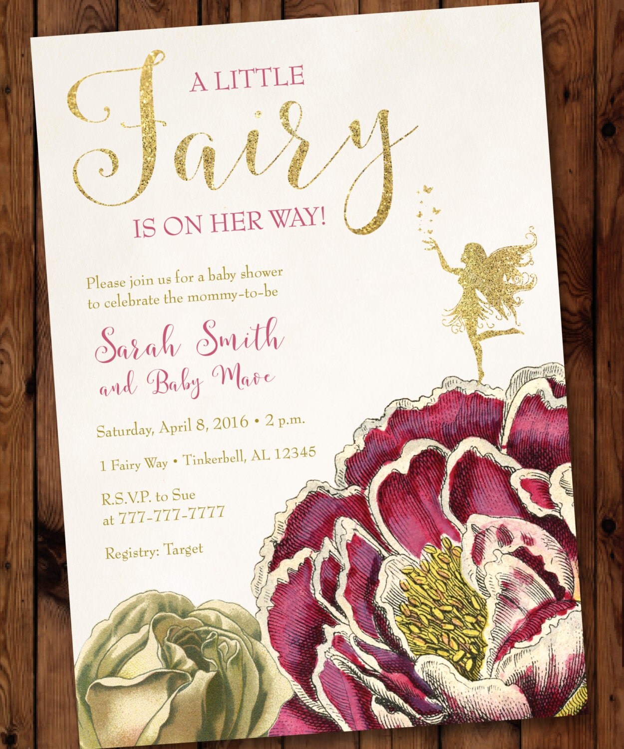 Little Fairy Baby Shower Invitation Fairy Baby Shower