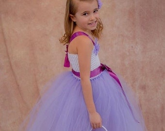 Lavender and White Flower Girl Dress, Flower Girl Tutu, Flower Girl Dress, Flower Girl, Birthday, Dress, Tutu, Birthday Dress, Purple Dress