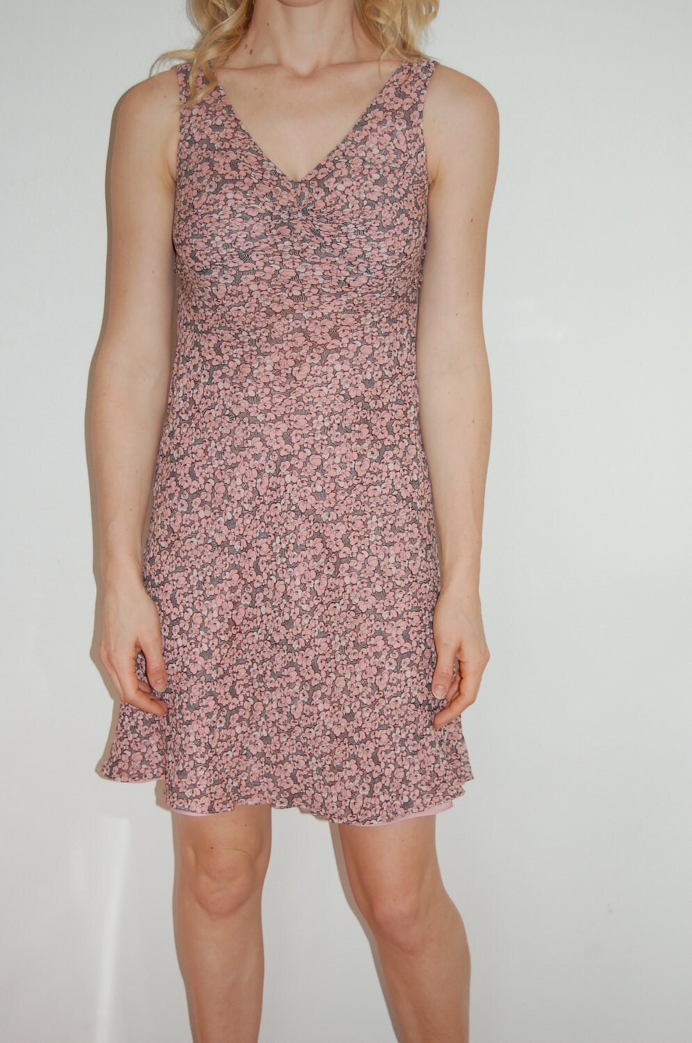 XXS Pink Silk Floral Dress by Ann Taylor Size XXS
