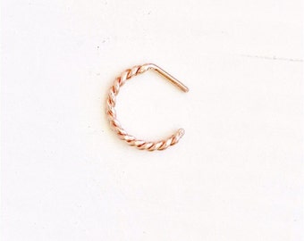 Gold Nose Hoop - Gold Nose Ring - 14k Gold - Rose Gold Nose Hoop - Rose Gold Nose Ring - Gold Body Jewelry - 14k Rose Gold - Nose Ring