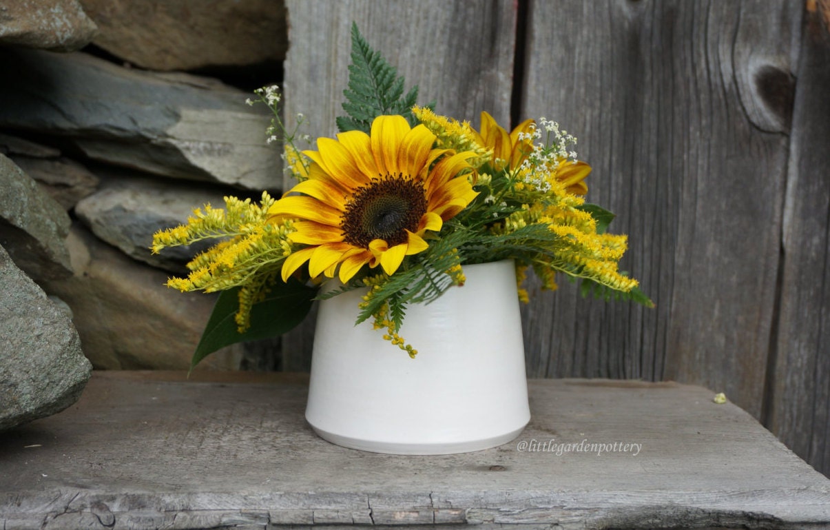 Classic White Flower Vase READY TO SHIP