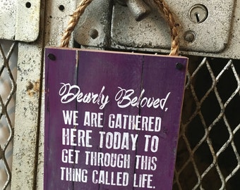 Prince Lyric "Dearly Beloved" Wall Art Hanging