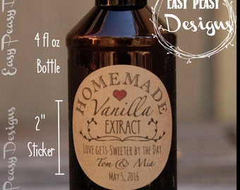 Vintage Vanilla Extract Labels. Textured Kraft Brown Favor Labels. Custom Wedding Favor Labels. Homemade Food Labels. Many Sizes Available.