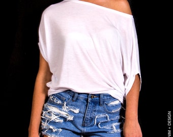High Waisted Jean Shorts - Shredded - Blue Denim Shorts, High waisted Denim Shorts, Shredded shorts, distressed jean shorts, plus sizes