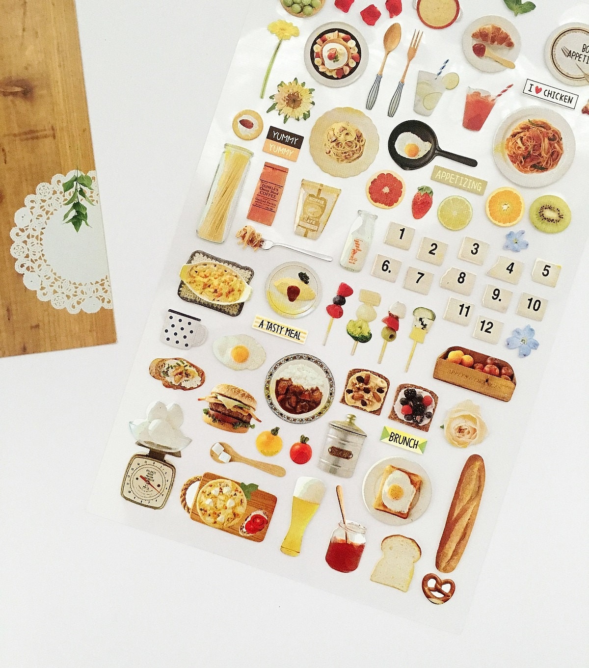 Yummy Food stickers // Scrapbooking embellishment // DIY
