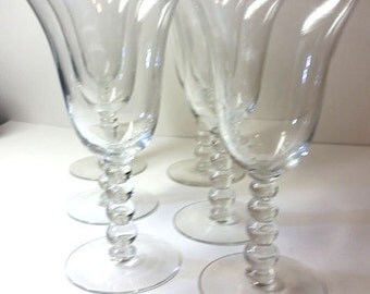 YARD SALE.....Set of 5 Boopie Ball Wine Glasses