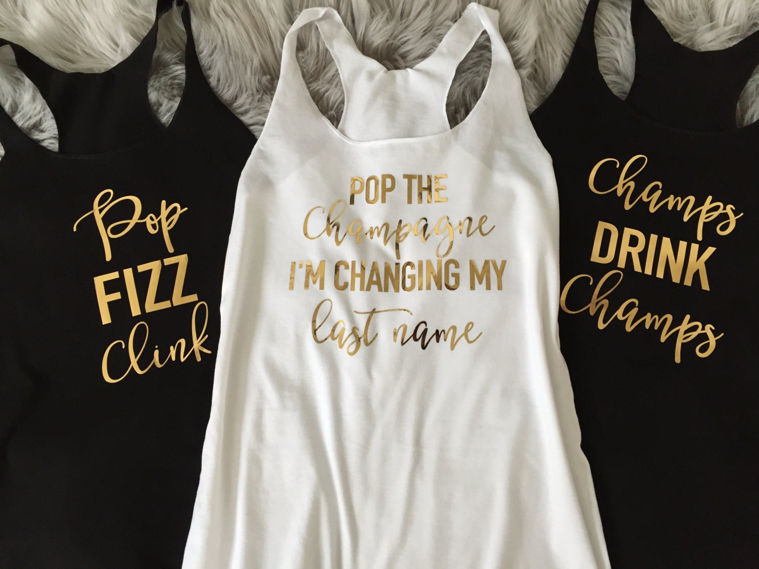 Bachelorette Party Tank Top, Pop the Champagne I'm changing my last name Racerback Tank Top // Bach Party Tank, Bridal Shower Tank / 6001