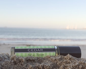 CEDAR scented roll on perfume // rich deep fragrance that's a Birthday gift for him or her // long lasting perfume