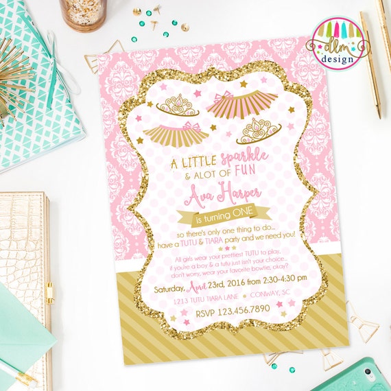 Tutus And Tiaras Birthday Party Invitations 2