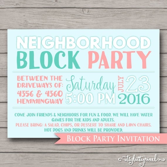Neighborhood Block Party Invitation Wording 8