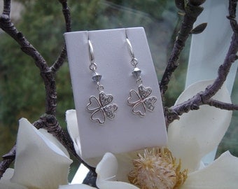 925 Silver earrings! Sparkling double happiness!