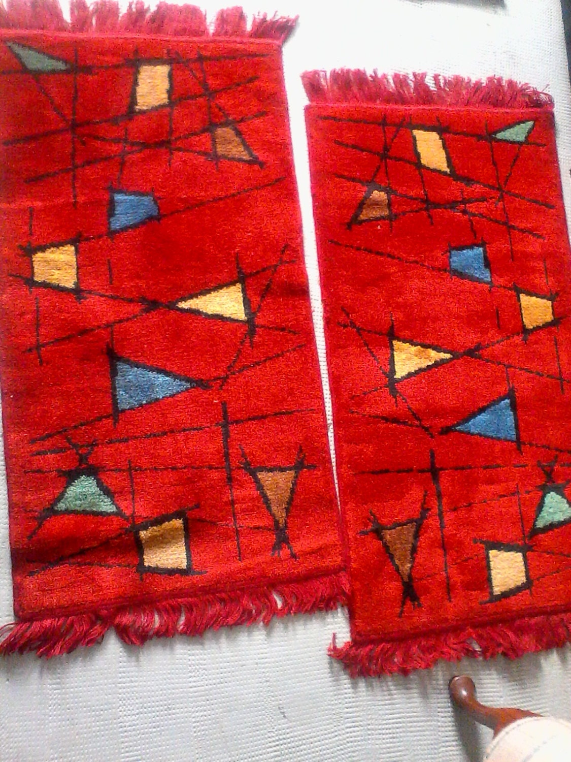 REDUCED PRICE Mid Century modern rugs pair by VintageFrenchStore