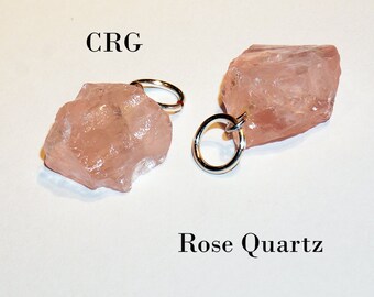 rose quartz pendant raw