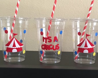 Circus Party Cups, carnival party cups