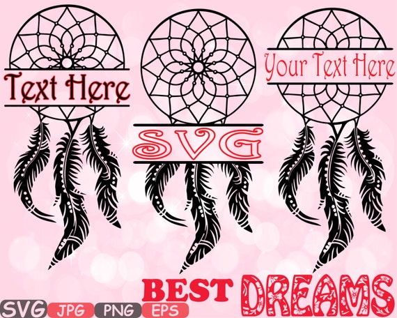Download Dream Catcher Split Svg Monogram Silhouette Cutting Files SVG
