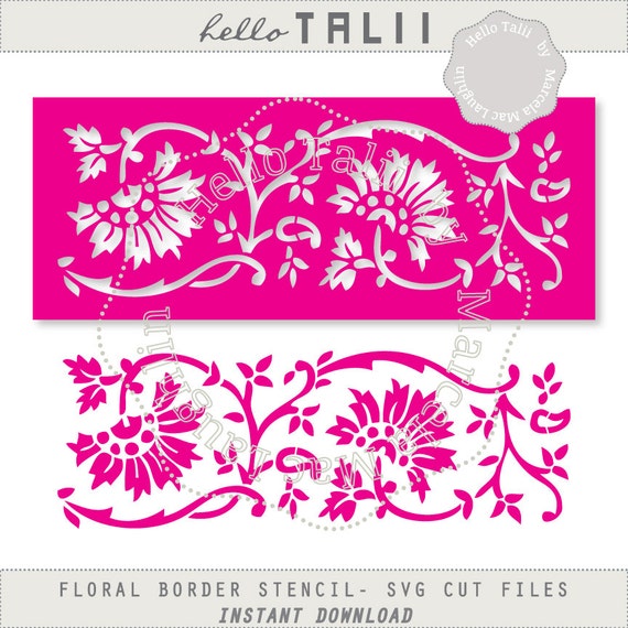 Download Floral Border Stencil SVG Cut files Png Clipart Decorative