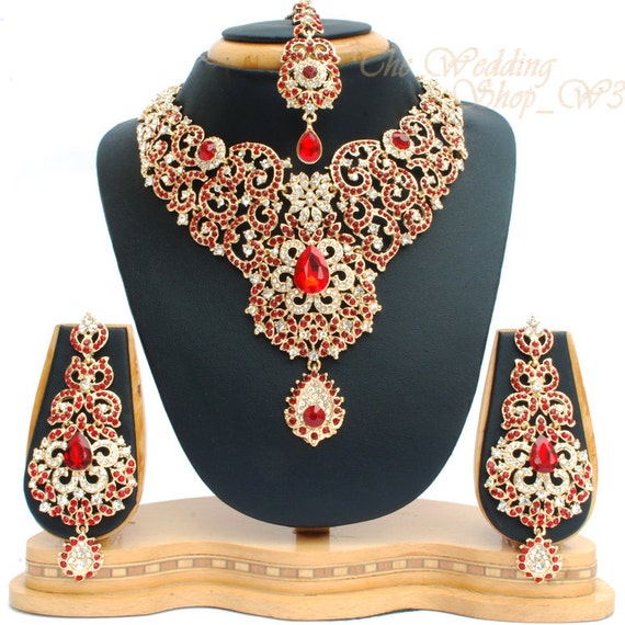 red indian bridal jewelry sets