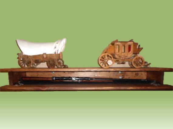 Wood Fireplace Mantle Wall Shelf Hidden Compartment Gun