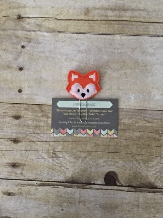 Fox Paper Clip. Fox planner clip. Woodland fox planner clip. Animal planner clip