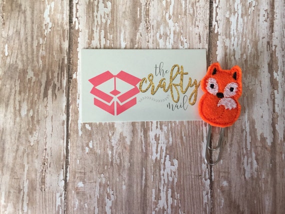 Full Fox Paper Clip. Animal planner clip. Woodland planner clip