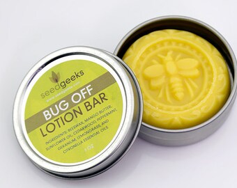 Bug Off Insect Repellent Lotion Bar - Mango Butter, Beeswax - Solid Lotion Bar, Travel Toiletry, Skin Cream, Body Butter, Citrus