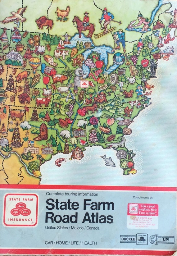 Vintage Rand McNally Road Atlas1994 State FarmUS Cananda