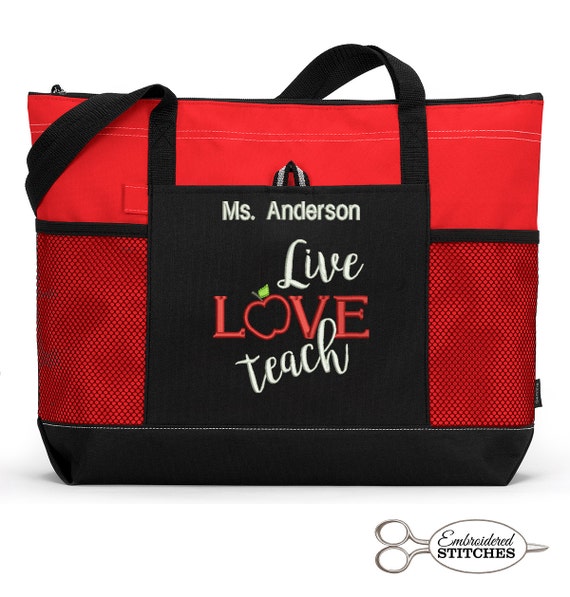 Teacher Appreciation Gift Live Love Teach Embroidered