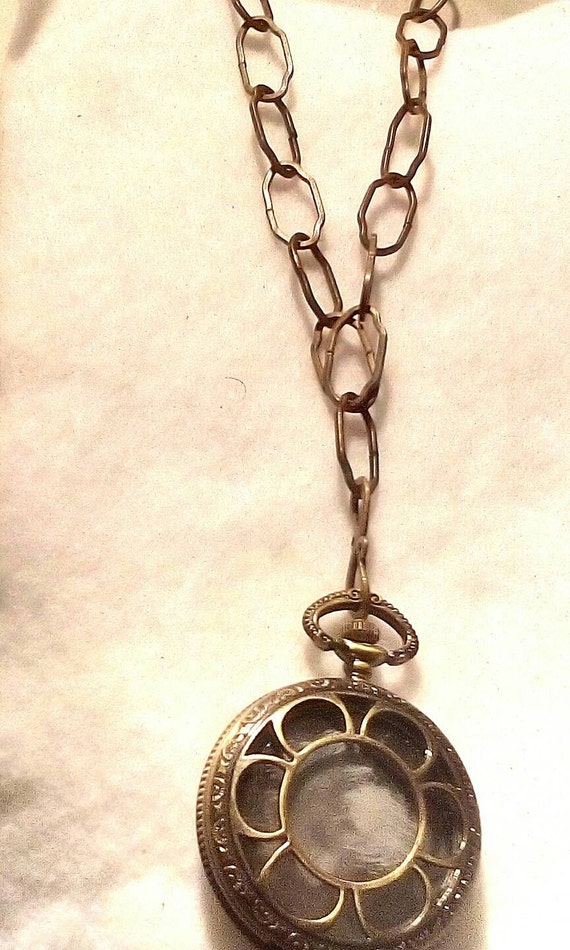Old Fashion Pocket Watch Necklace 20inches by MadeForHimArtJewelry