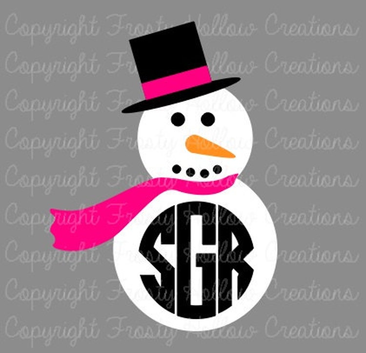 Download Snowman Monogram Frame cutting file SVG by ...