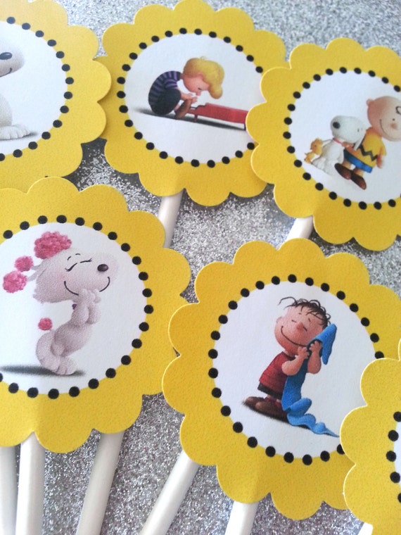 Peanuts Movie Charlie Brown Cupcake toppers by LoveITSoirees