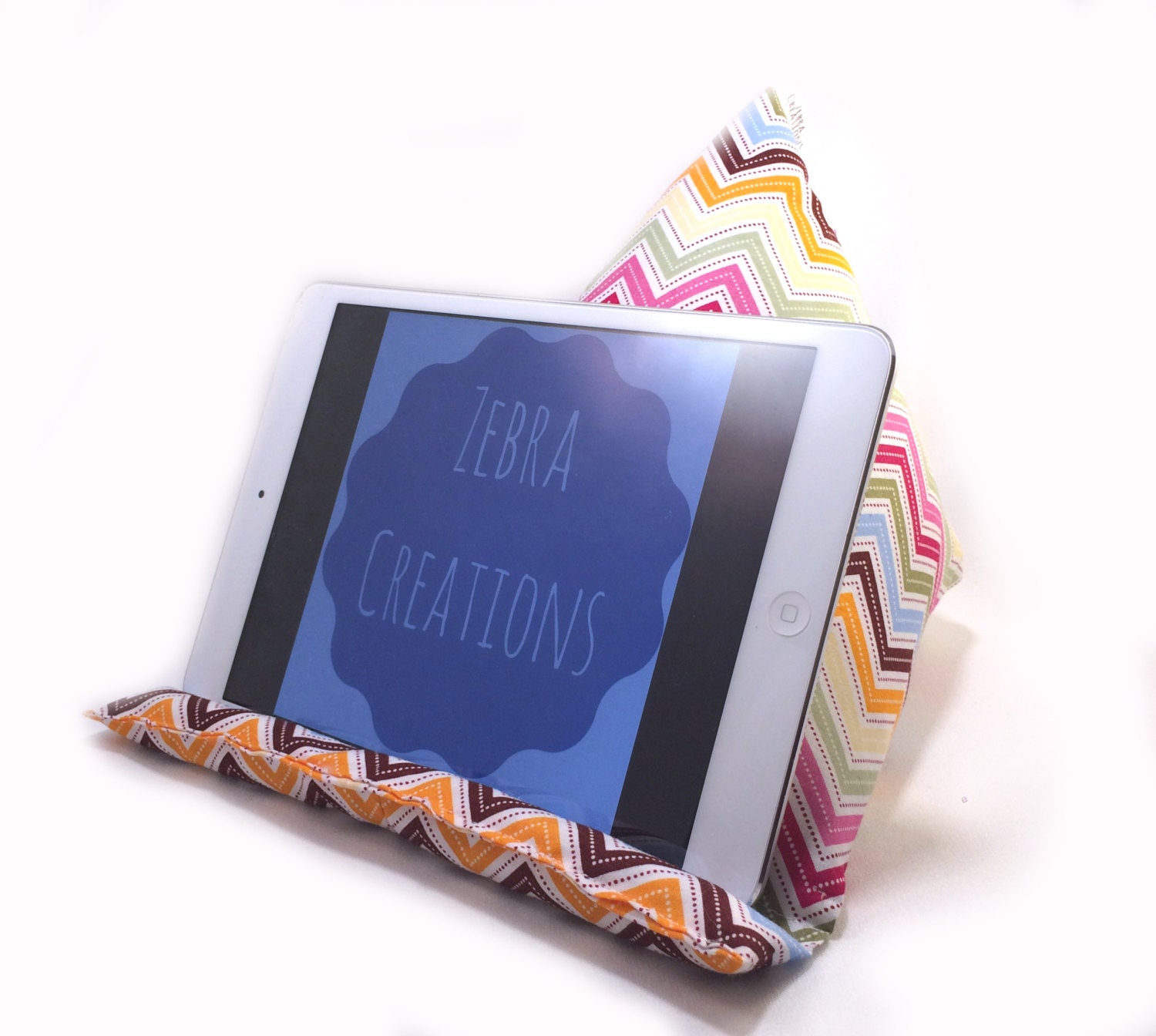 iPad kindle or tablet cushion stand bright by ZebraCreationsUK