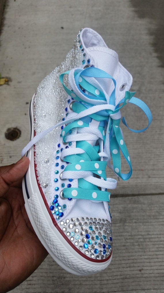 Tiffany Diamond Crystals Custom Chuck Taylor All Stars Pearl