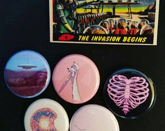 Pastel Goth / Tumblr inspired pins set of 5