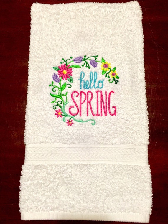 Spring hand towel Decorative spring kitchen by PersonalizedByJenni