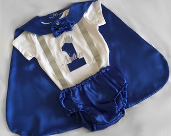 Baby Boy Blue 1st Birthday Outfit, Royal Blue Little Prince, Baby Boy 1st Birthday Outfit, Cake Smash Prop, Birthday Prince, Photoshoot Prop