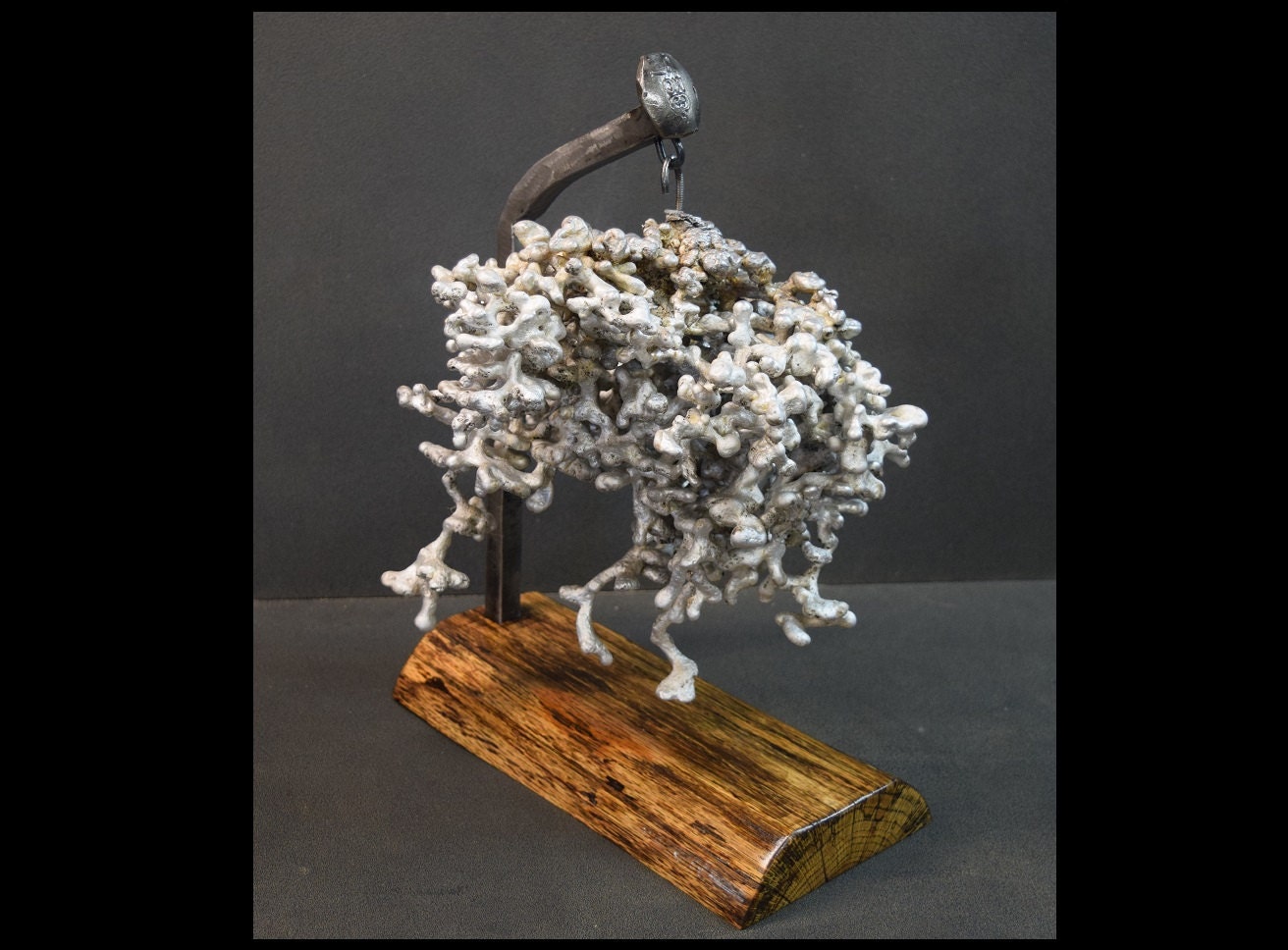 Fire Ant Hill Art Aluminum Casting Mounted on a Reclaimed